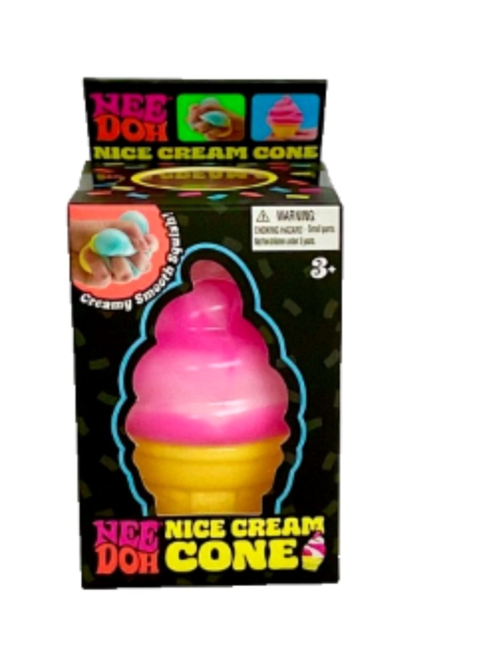 Schylling NEEDOH Nice Cream Cone PINK🩷Ice Cream Swirl Squishy~  Authentic